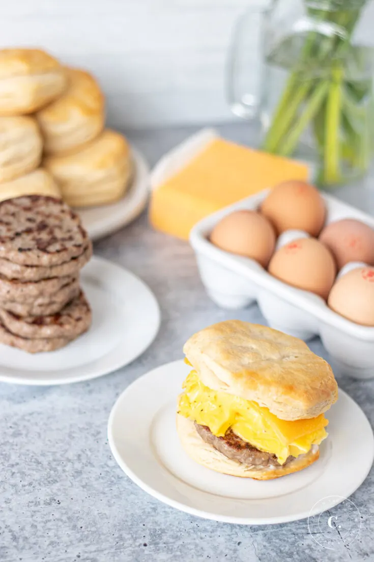 Easy Sausage Egg & Cheese Biscuit Breakfast Sandwiches