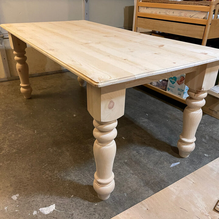 The store farmhouse table