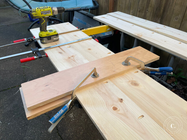 clamping farmhouse kitchen table top 