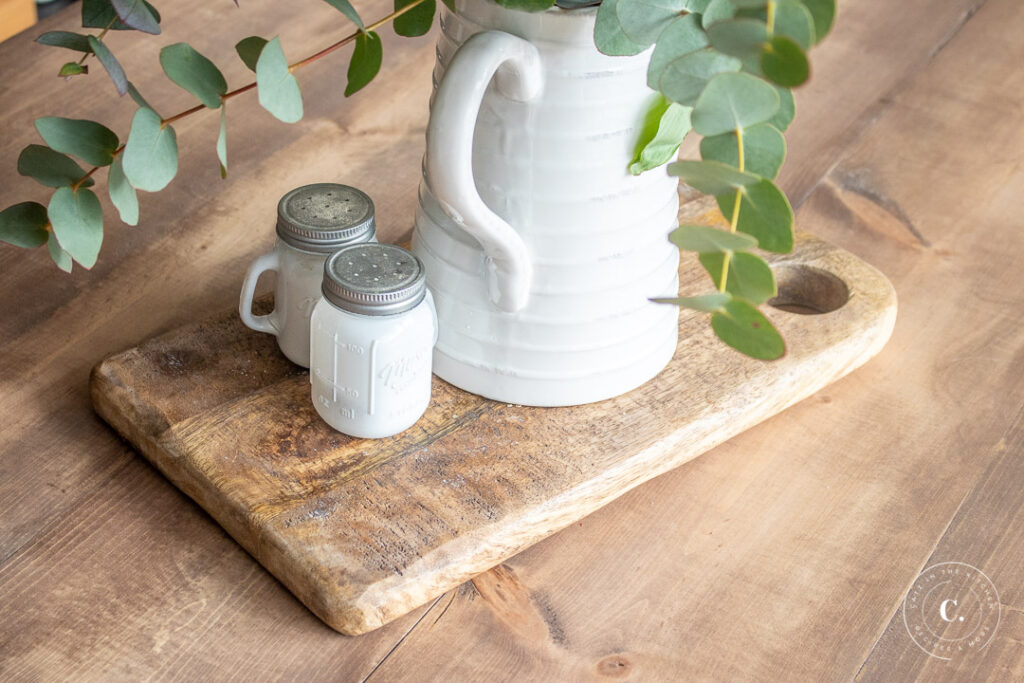 DIY Classic Farmhouse Kitchen Table top stained 