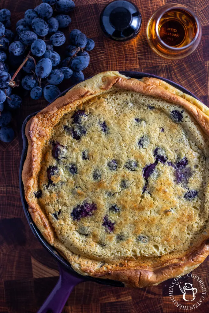 Cast Iron Vanilla Bourbon Grape Clafoutis recipe 