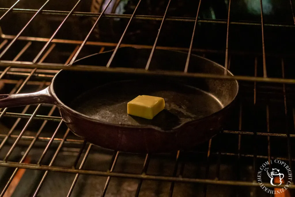 cast iron pan in oven 