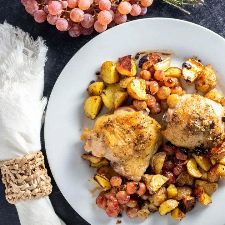 One Pan Chicken with Grapes