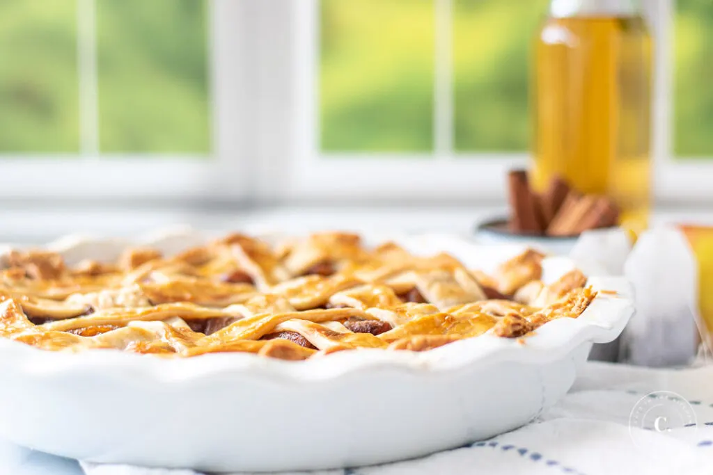 Chai Apple Pie on counter 