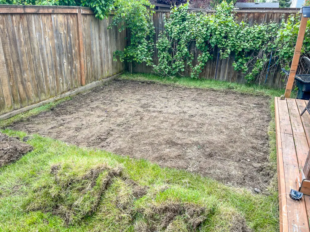 digging up yard for floating deck 