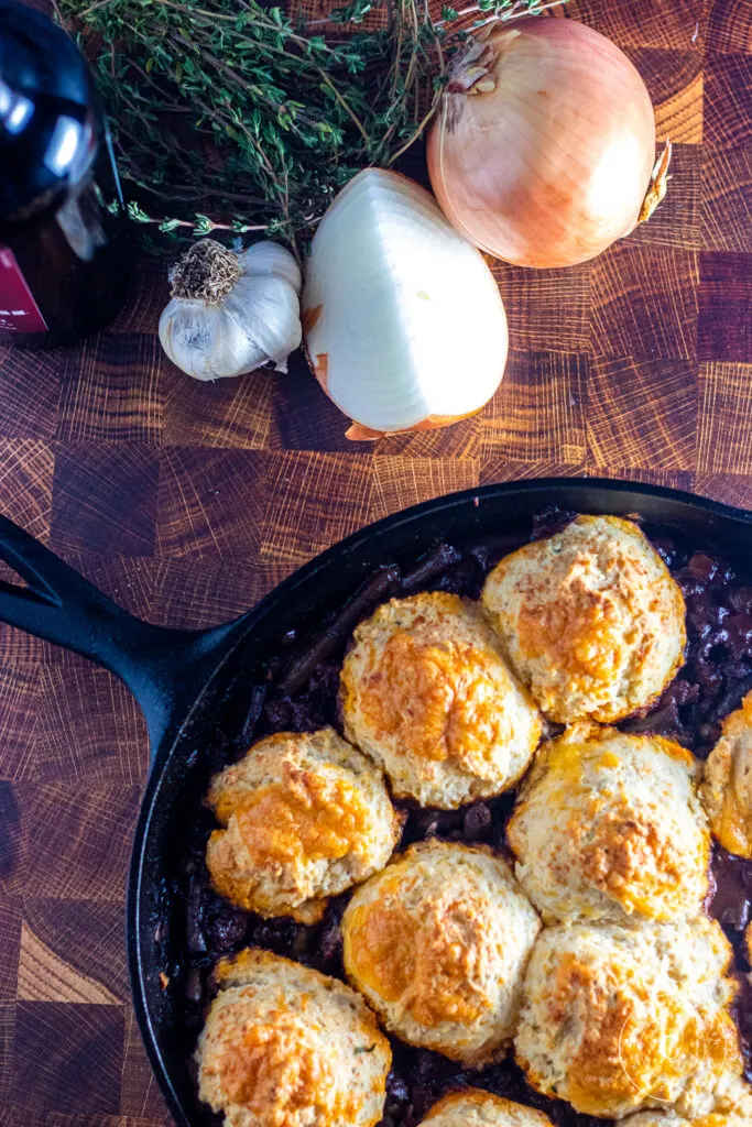 Biscuits and beef stew 