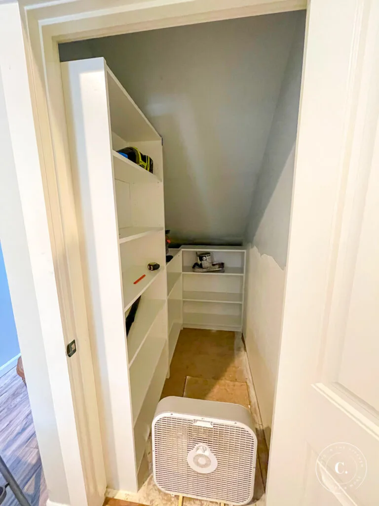 DIY Under the Stairs Closet Pantry Conversion - Catz in the Kitchen