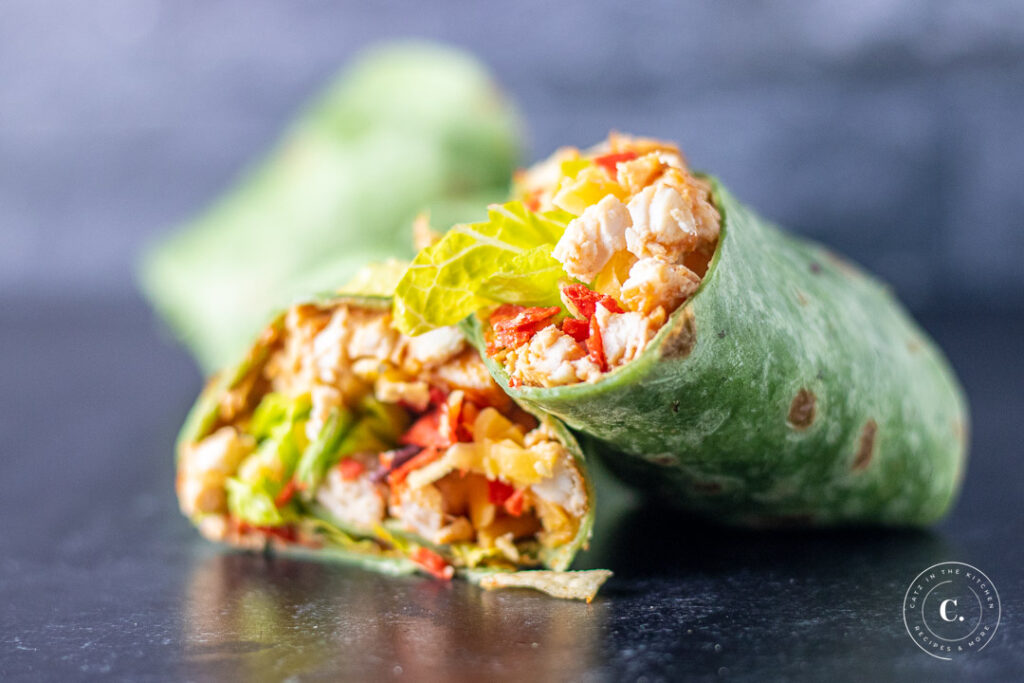 Barbecue Chicken Wraps up close 