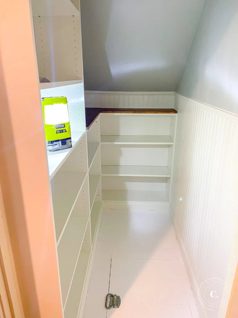 coat closet conversion to pantry 