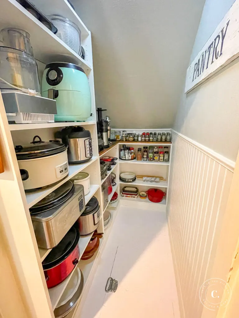 DIY Under the Stairs Closet Pantry Conversion - Catz in the Kitchen