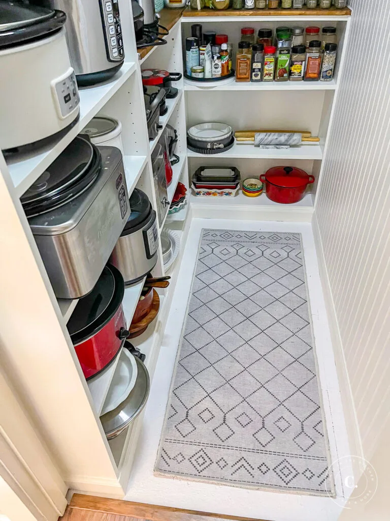 runner rug in pantry 