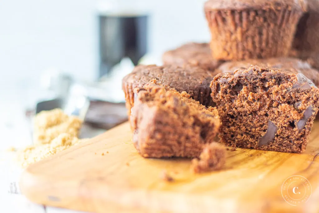 Chocolate Muffins close up 