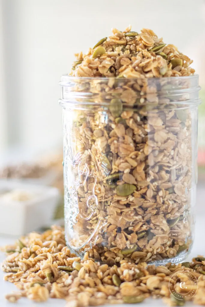 Maple Sea Salt Granola in jar