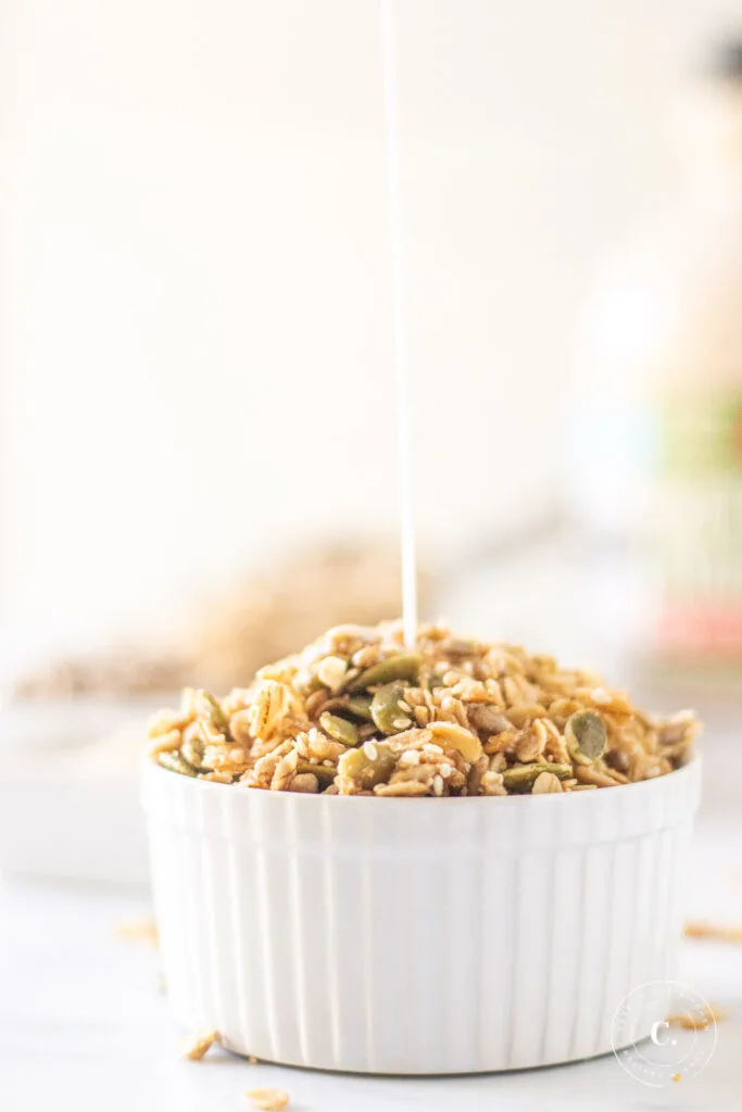 Maple Sea Salt Granola with milk