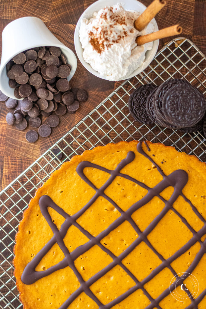 Pumpkin Chocolate Tart with whipped cream 