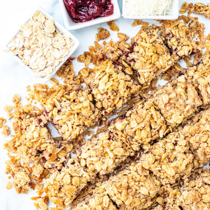 Coconut Raspberry Oat Bars