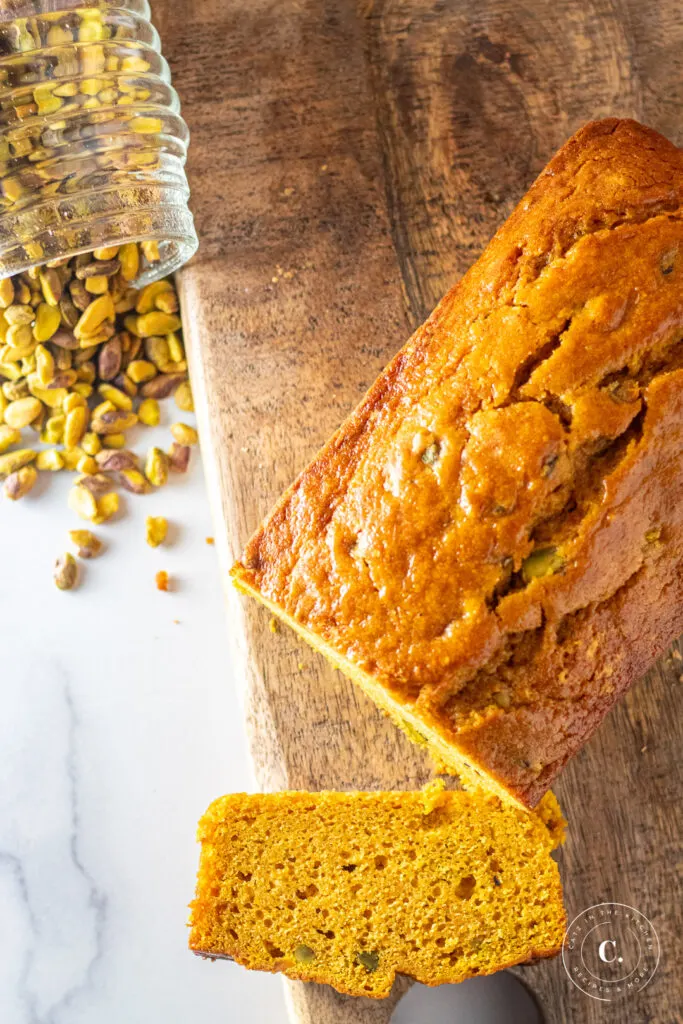 Spiced Pistachio Pumpkin Bread