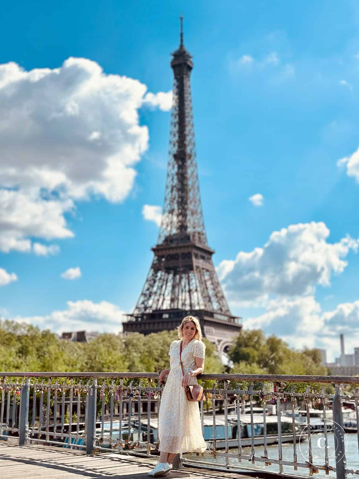 Chels in front of the Eiffel Tower