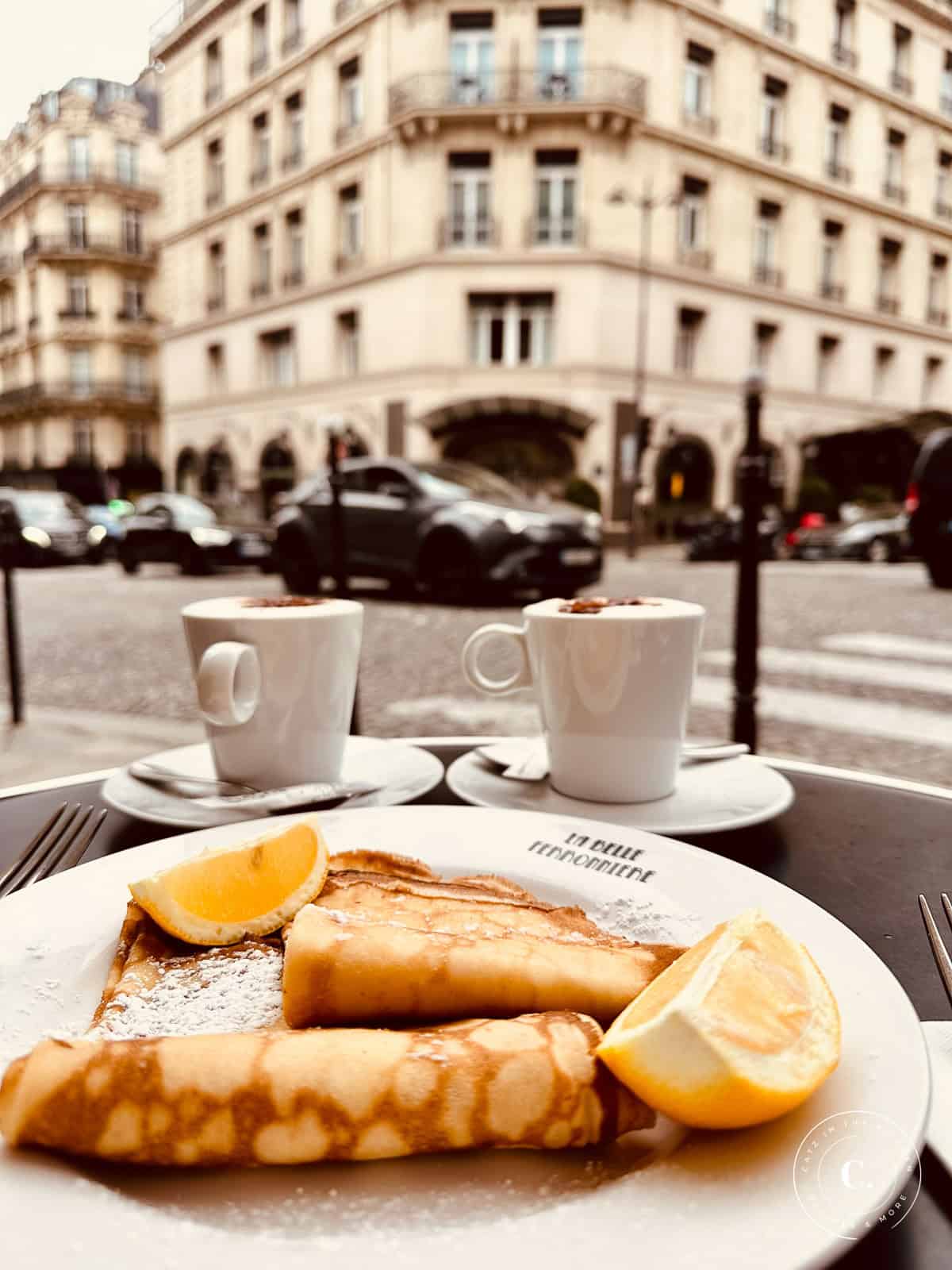 Cappuccinos and crepes
