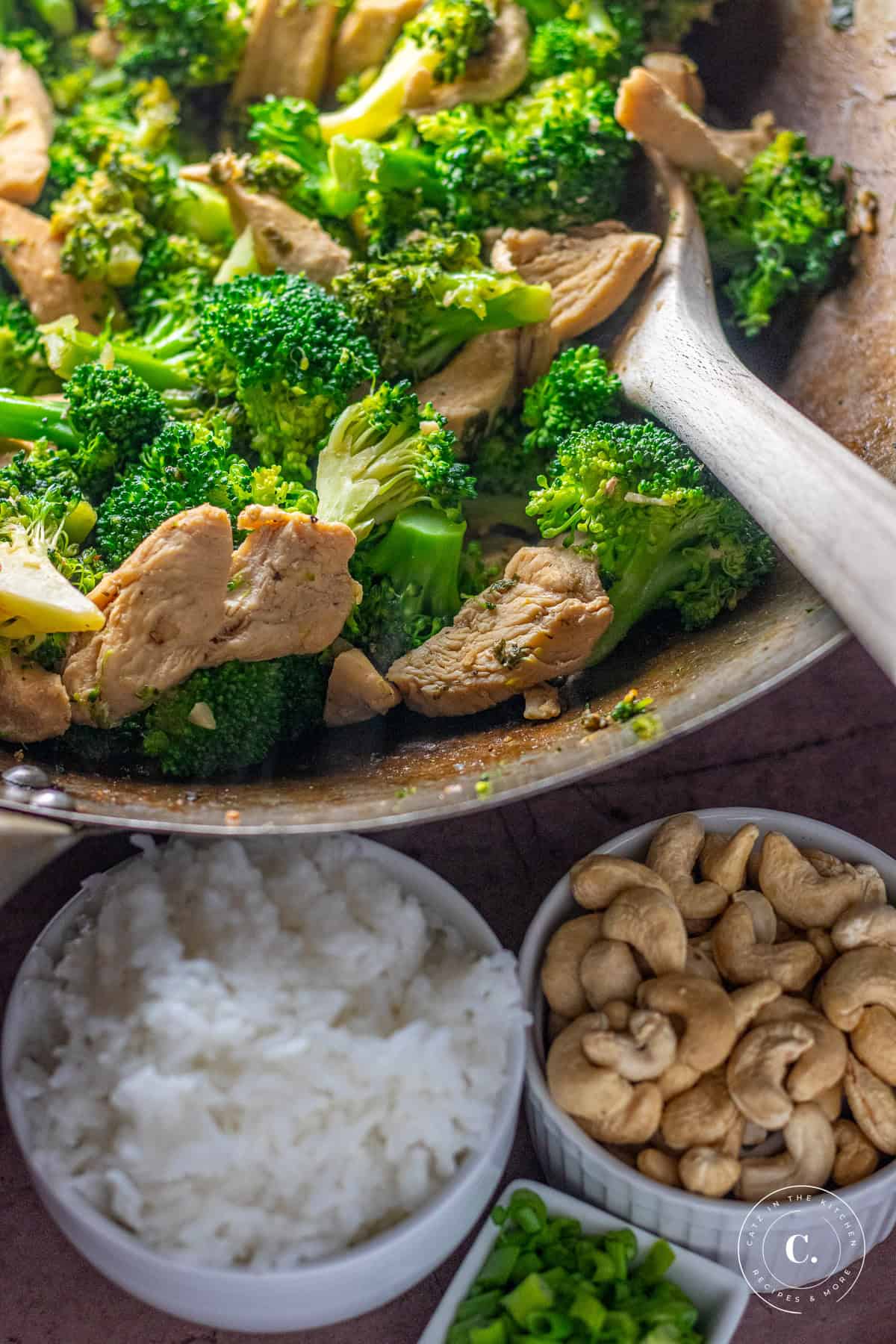 chicken stir-fry in wok